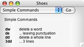 Shoes cheatsheet widget