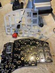 Assembling Kyria case and circuit board half